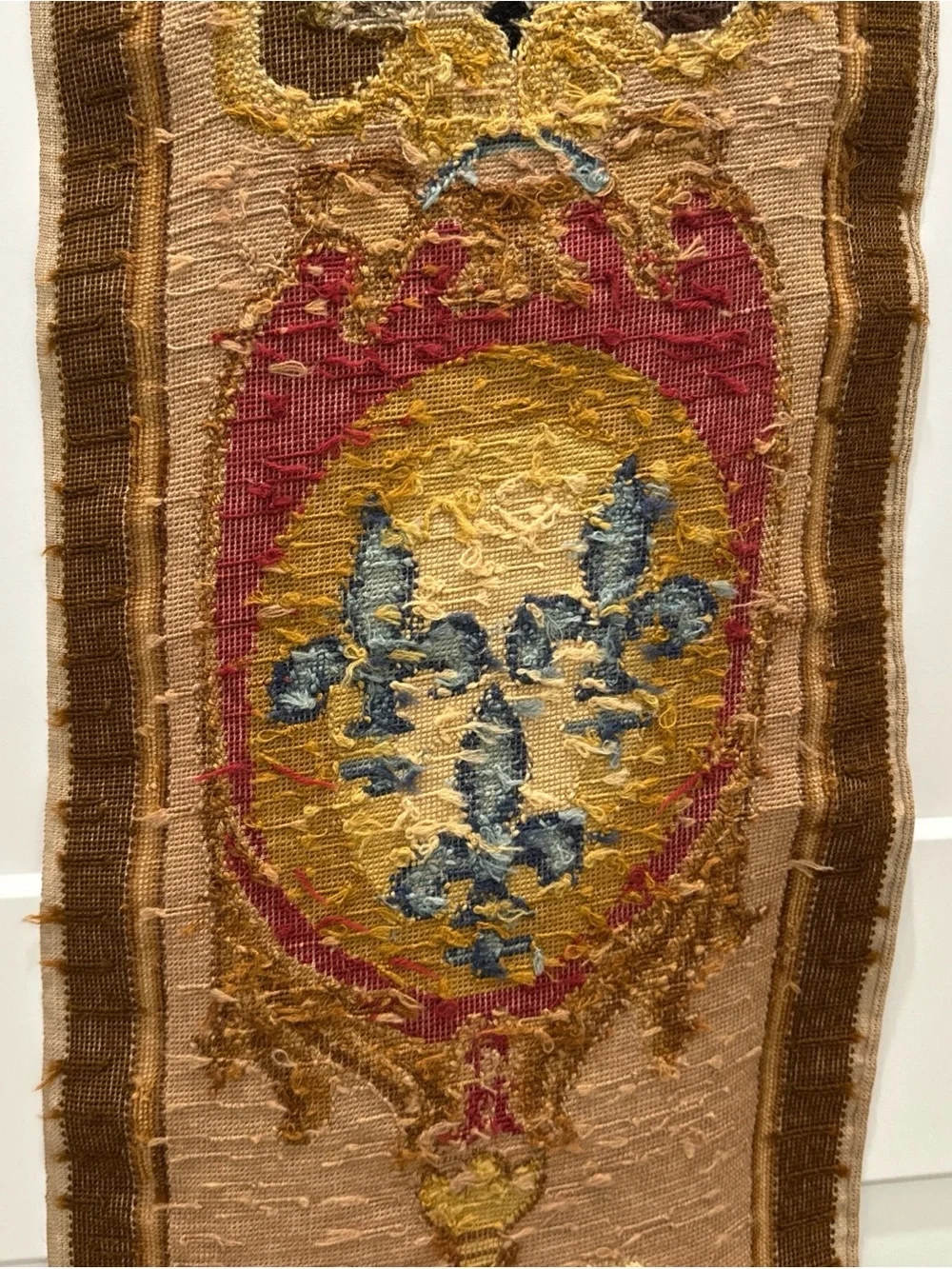 VTG Large Long Needlepoint Wall Hanging Tapestry Panel Banner